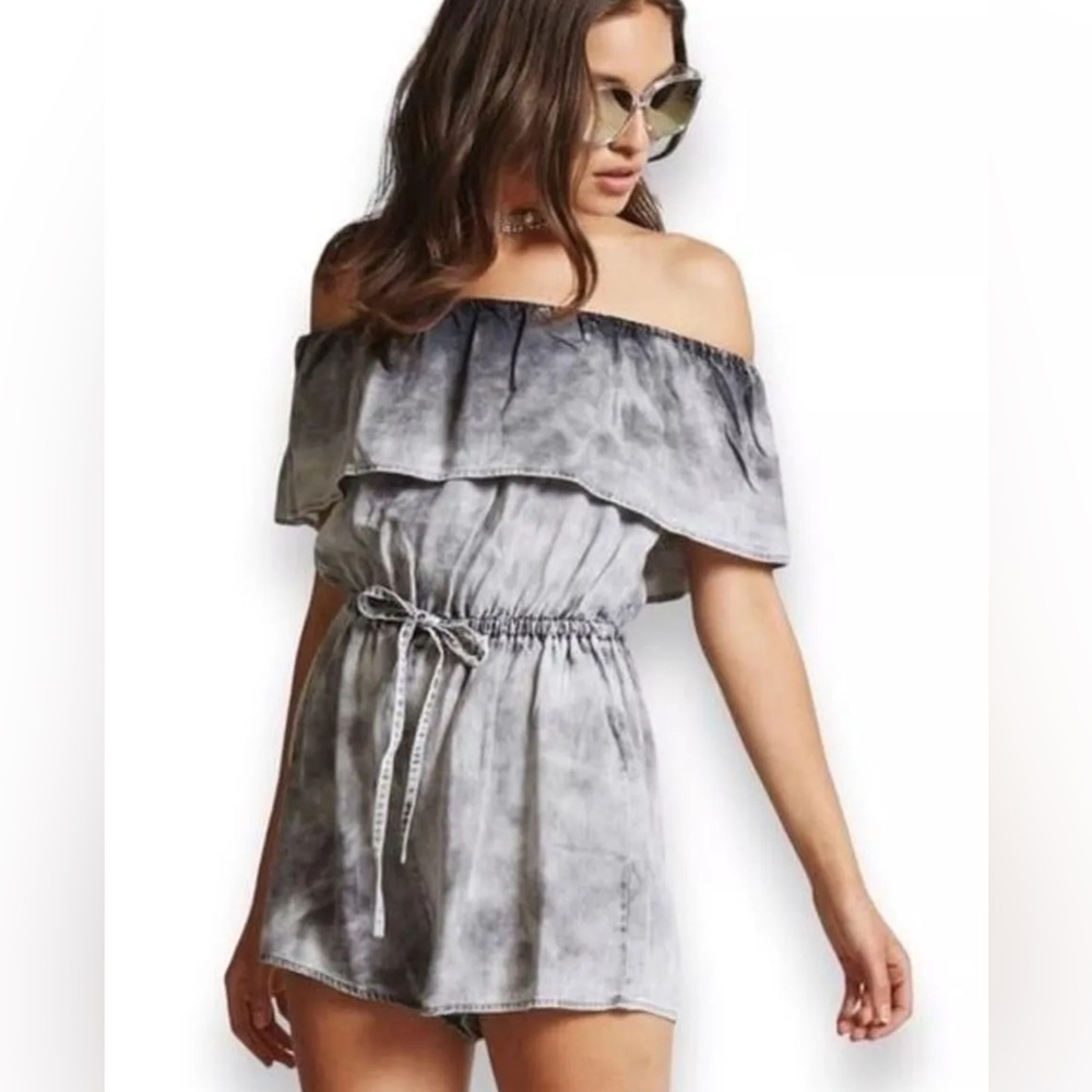 Acid Wash Grey Romper